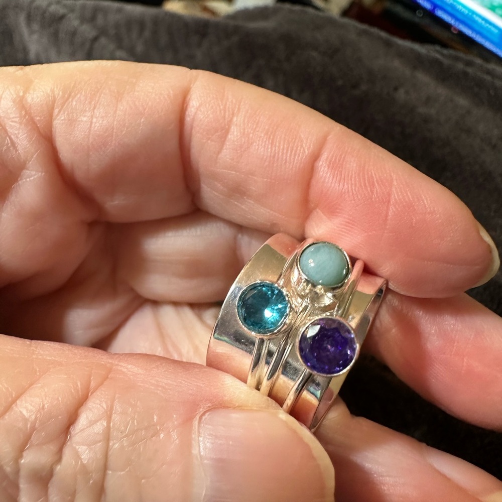 Sterling silver & gemstone ring - Picture 5 of 14